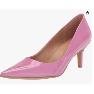 Naturalizer Everly Pink Patent Pointed Toe Kitten Heel Pumps Women US 6M NEW
